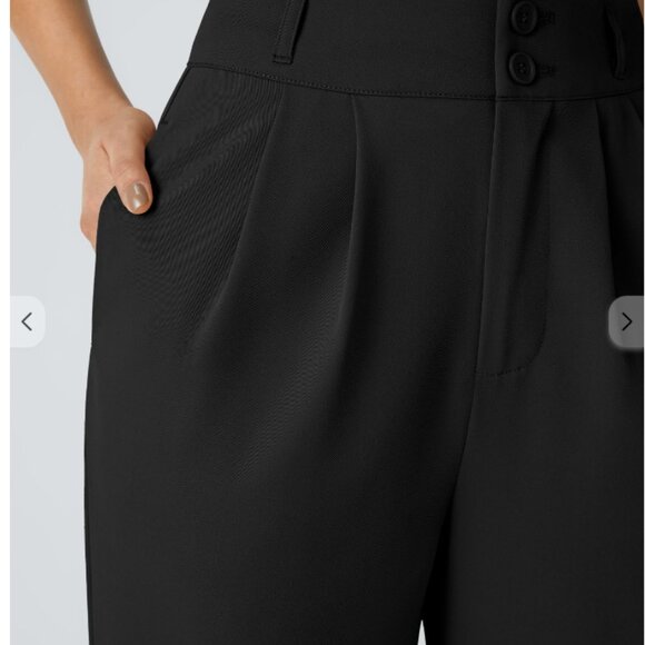 NWT Halara Black High Waisted Straight Leg Work Pants - Med - Picture 4 of 9
